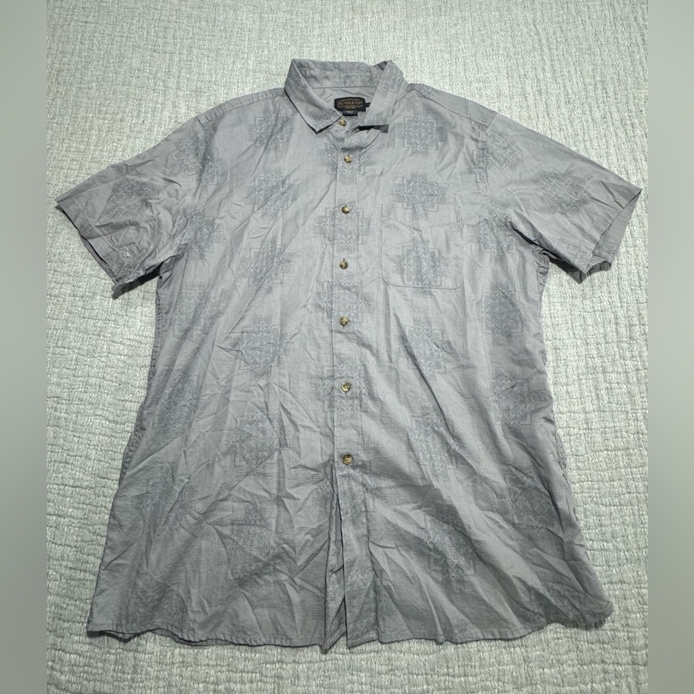 Pendleton Shirt Men's XL Gray Aztec Western Midwest Cowboy‎ Rodeo Button Up